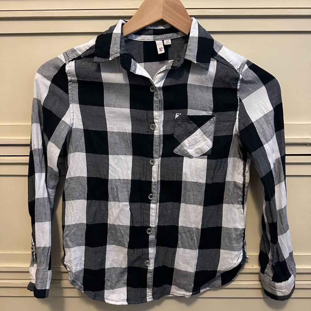 Girls/children’s black and white cotton flannel